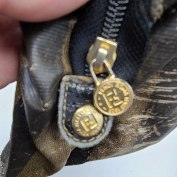 Fendi authentic coated canvas tobacco stripe EXTREME WEAR bag - Picture 5 of 15